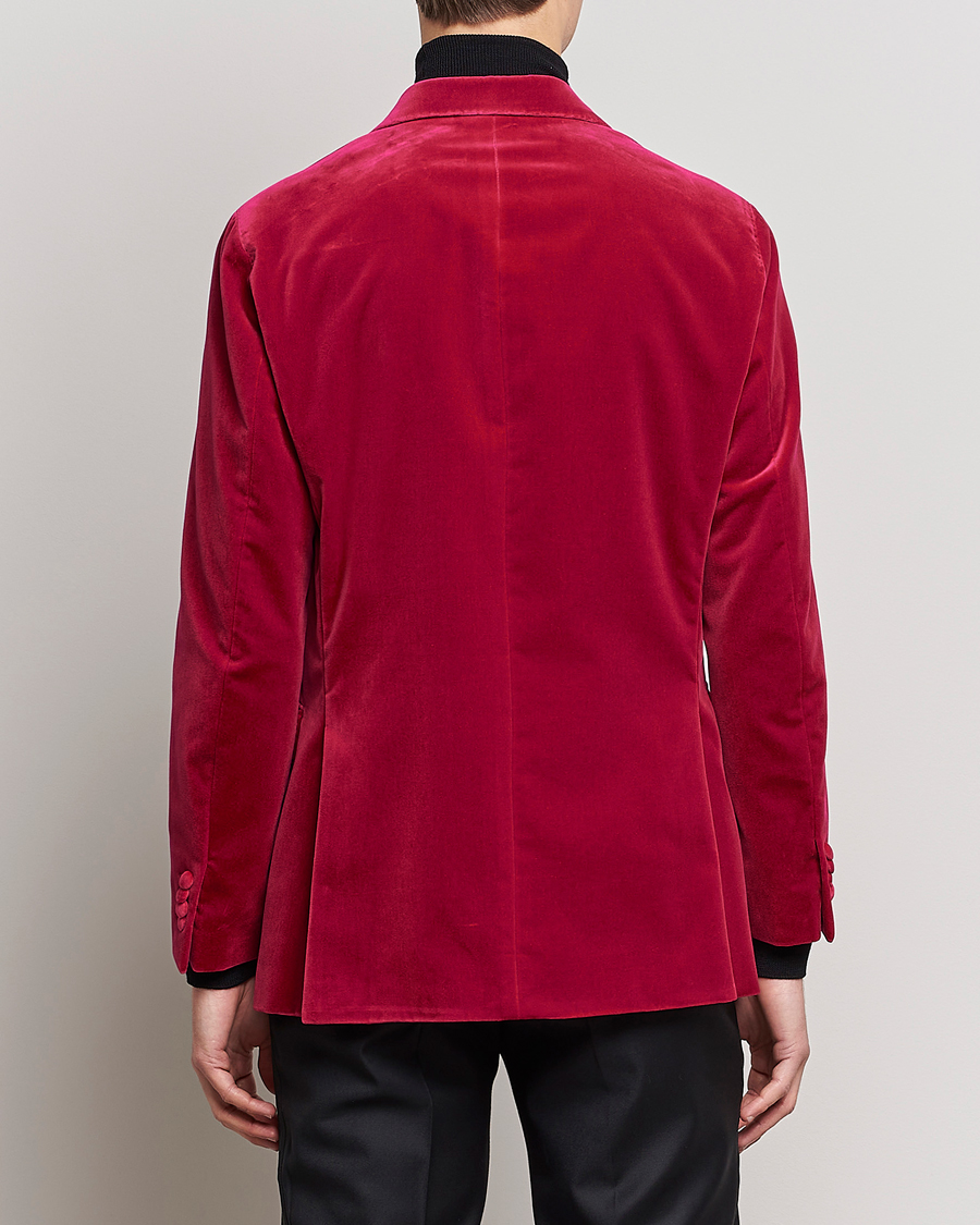 Herren | Sakkos | Oscar Jacobson | Farris Double Breasted Velvet Blazer Pink Berries