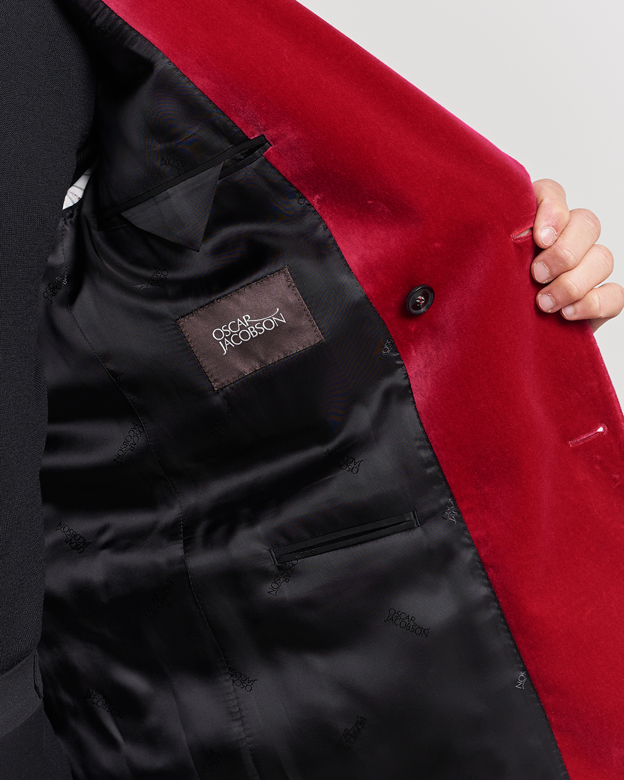 Herren | Sakkos | Oscar Jacobson | Farris Double Breasted Velvet Blazer Pink Berries