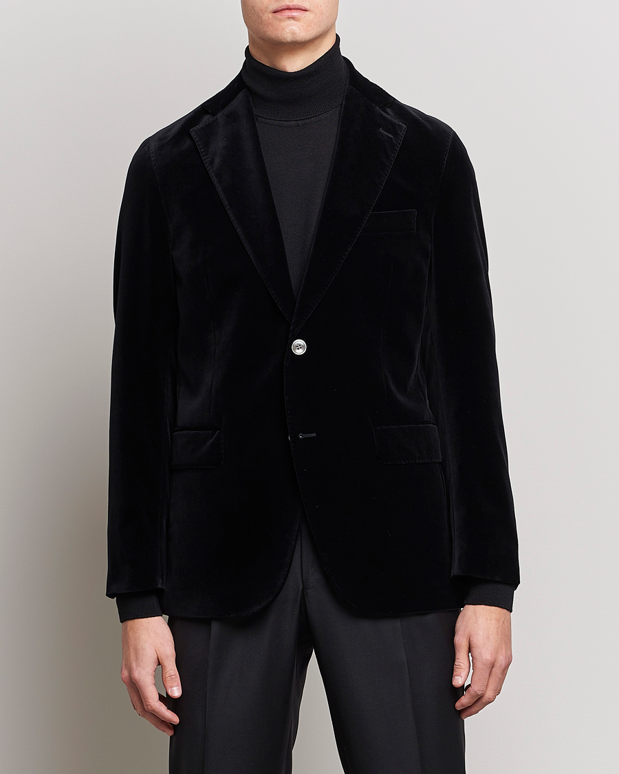 Herren | Sakkos | Oscar Jacobson | Fogerty Velvet Blazer Black