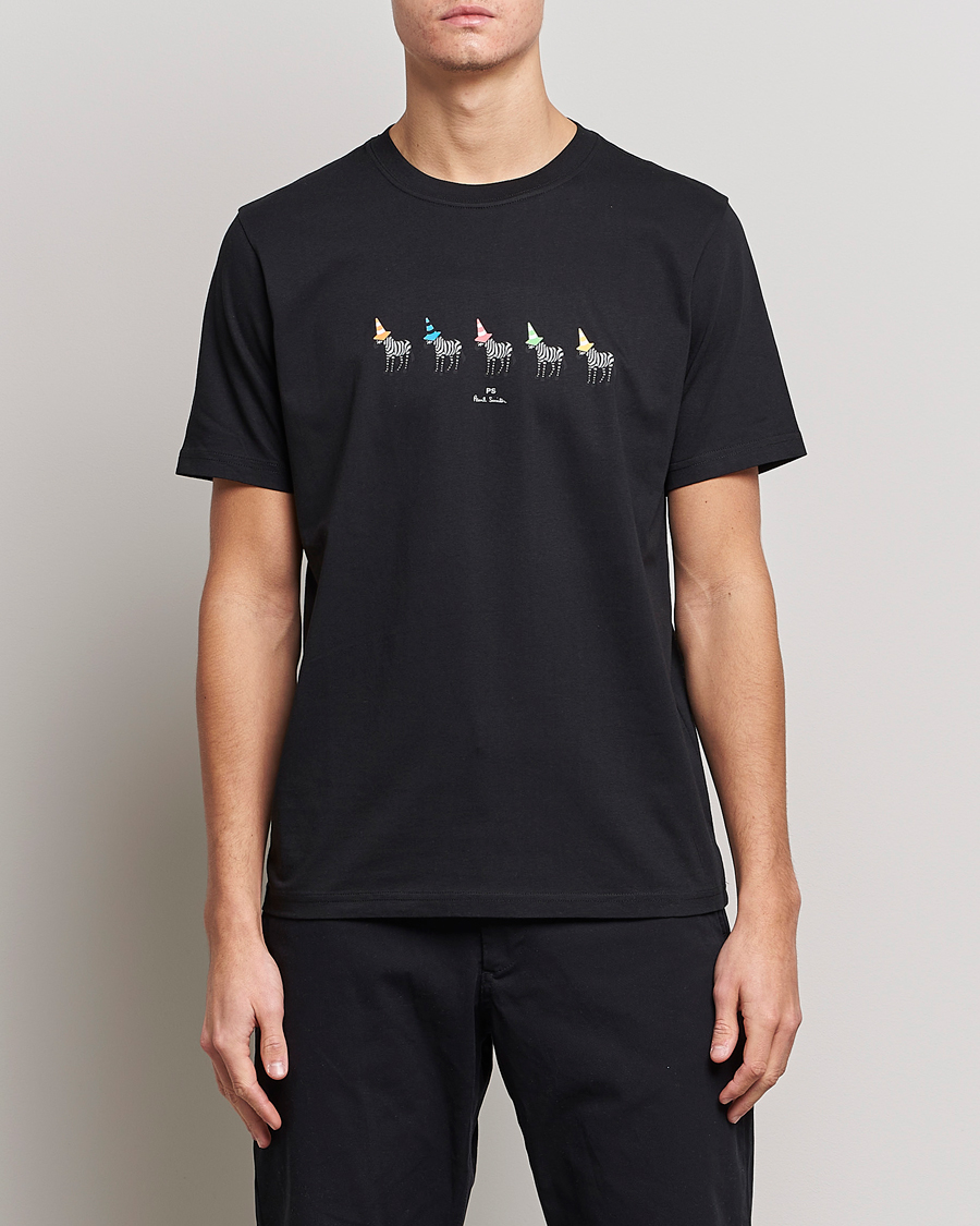 Herren | Paul Smith | PS Paul Smith | Zebra Cones Regular Organic Cotton T-shirt Black