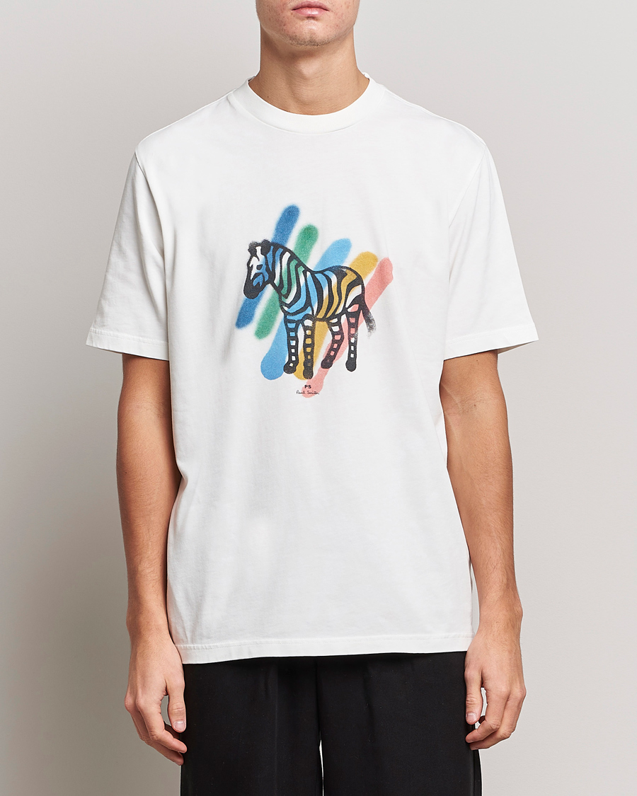 Herren | T-Shirts | PS Paul Smith | Heavy Organic Cotton Zebra Tee Ecru