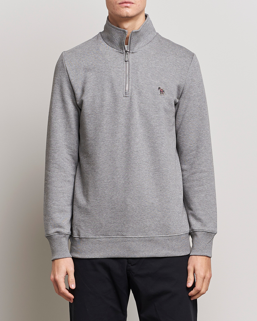 Herren |  | PS Paul Smith | Organic Cotton Zebra Half Zip Grey Melange