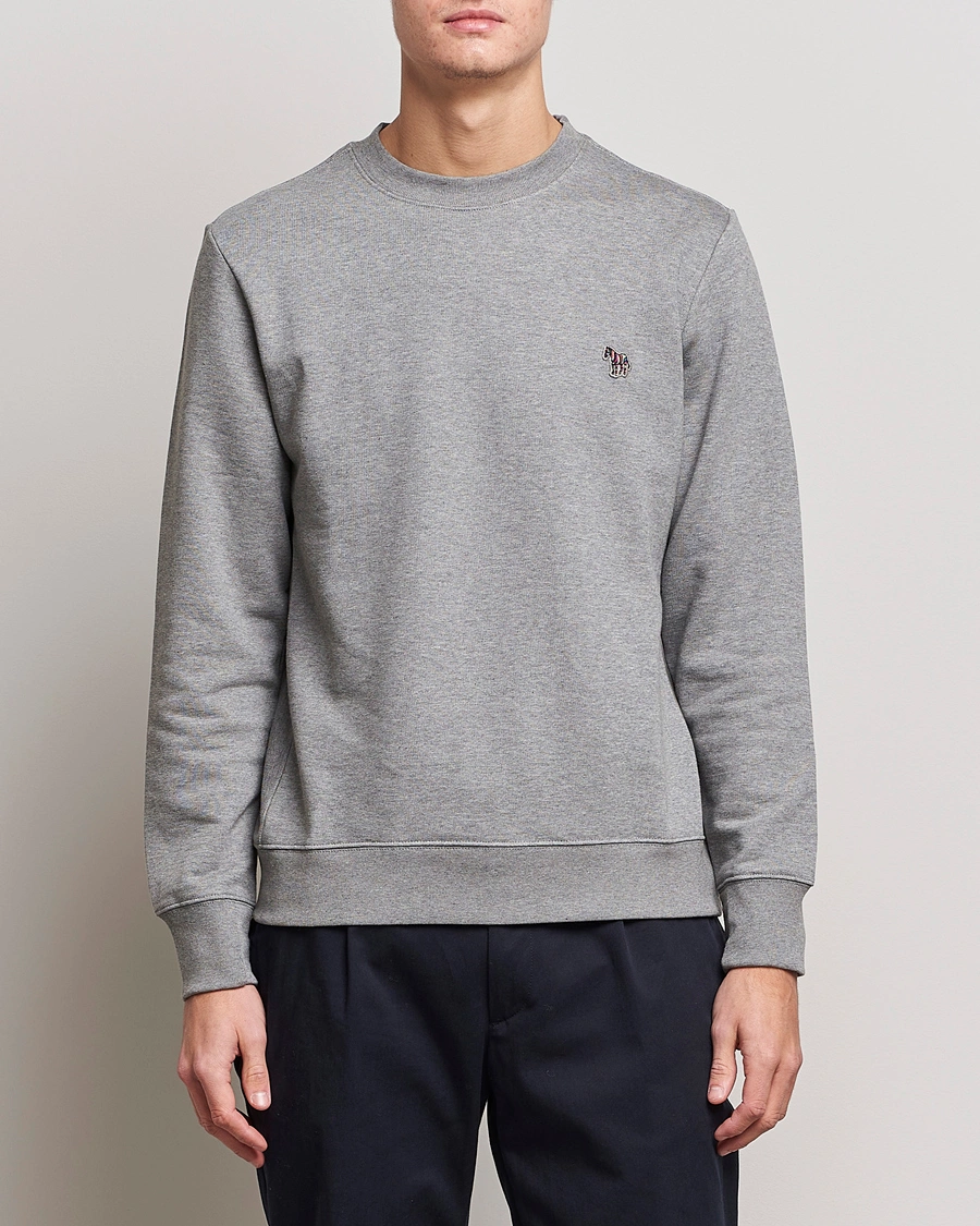 Herren | Graue Sweatshirts | PS Paul Smith | Organic Cotton Crew Neck Sweatshirt Grey Melange
