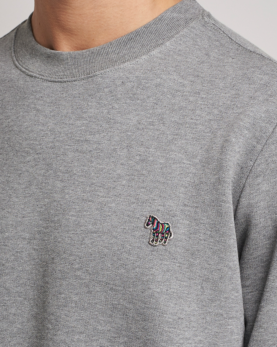 Herren | Pullover | PS Paul Smith | Zebra Organic Cotton Sweatshirt Grey Melange