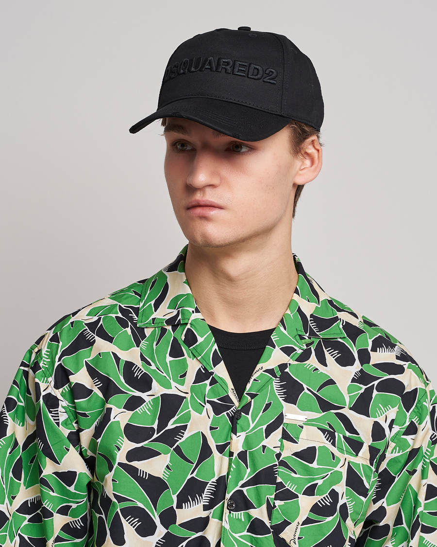 Herren | Dsquared2 Lettering Logo Baseball Cap Black/Black | Dsquared2 | Lettering Logo Baseball Cap Black/Black