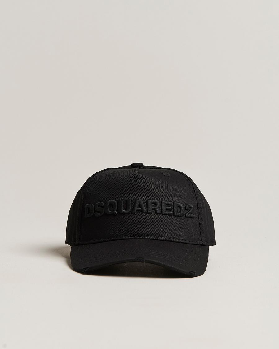Herren | Dsquared2 Lettering Logo Baseball Cap Black/Black | Dsquared2 | Lettering Logo Baseball Cap Black/Black