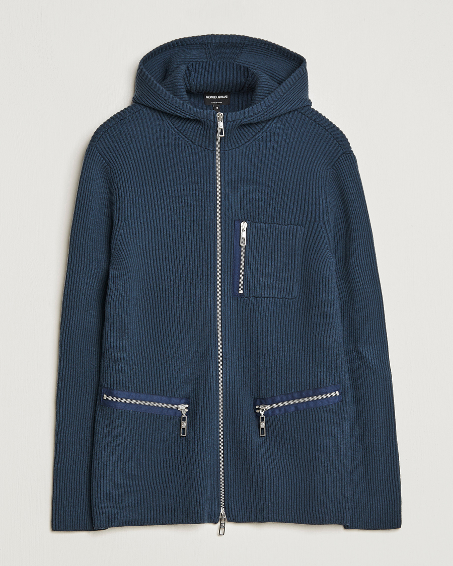 Herren | Pullover | Giorgio Armani | Cardigan Zip Jacket Navy