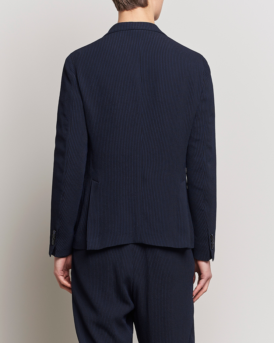 Herren | Sakkos | Giorgio Armani | Double Breasted Seersucker Blazer Navy