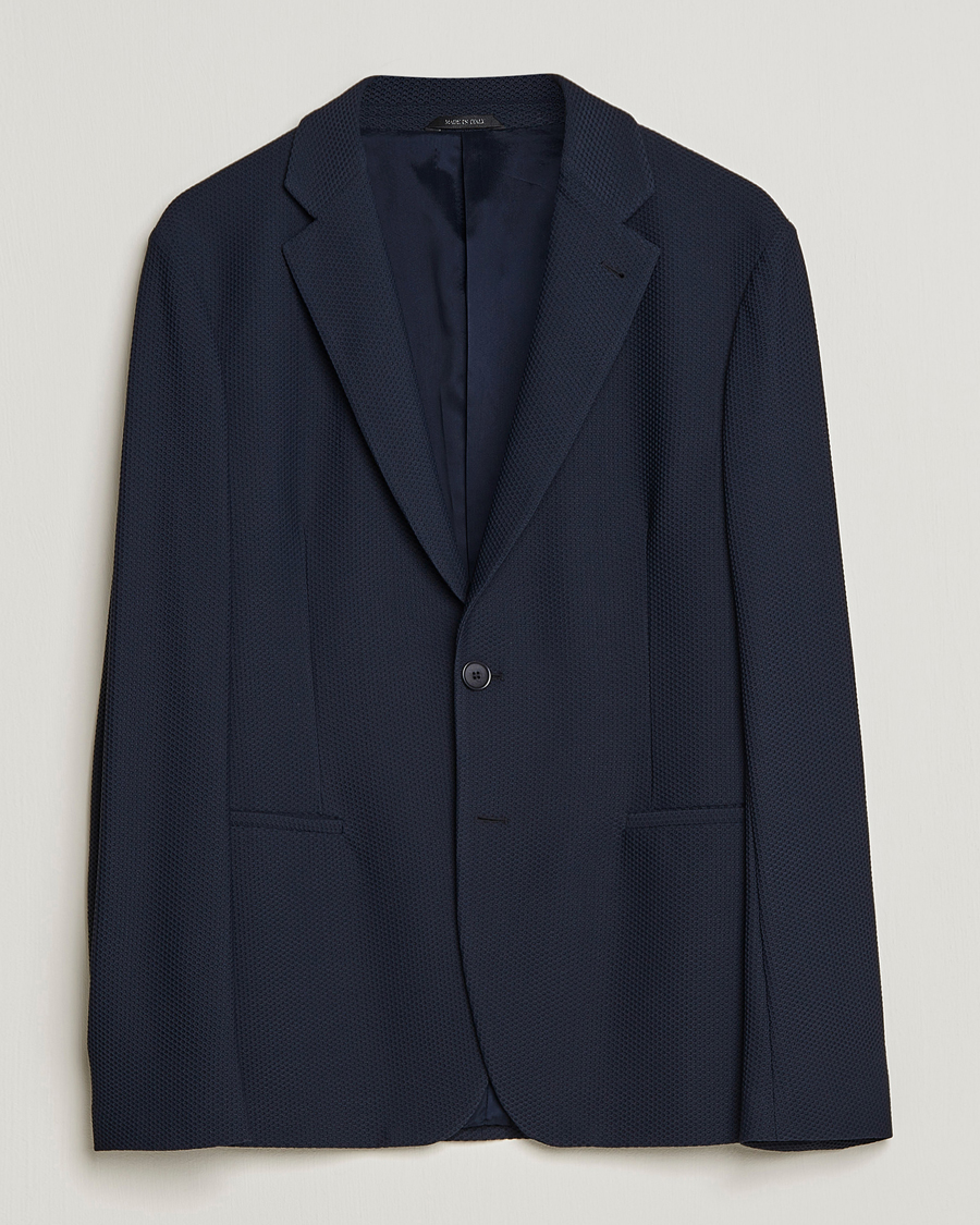 Herren | Sakkos | Giorgio Armani | Single Breasted Mesh Blazer Navy