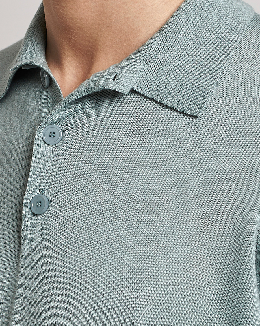Herren | Pullover | Giorgio Armani | Long Sleeve Knitted Polo Light Grey