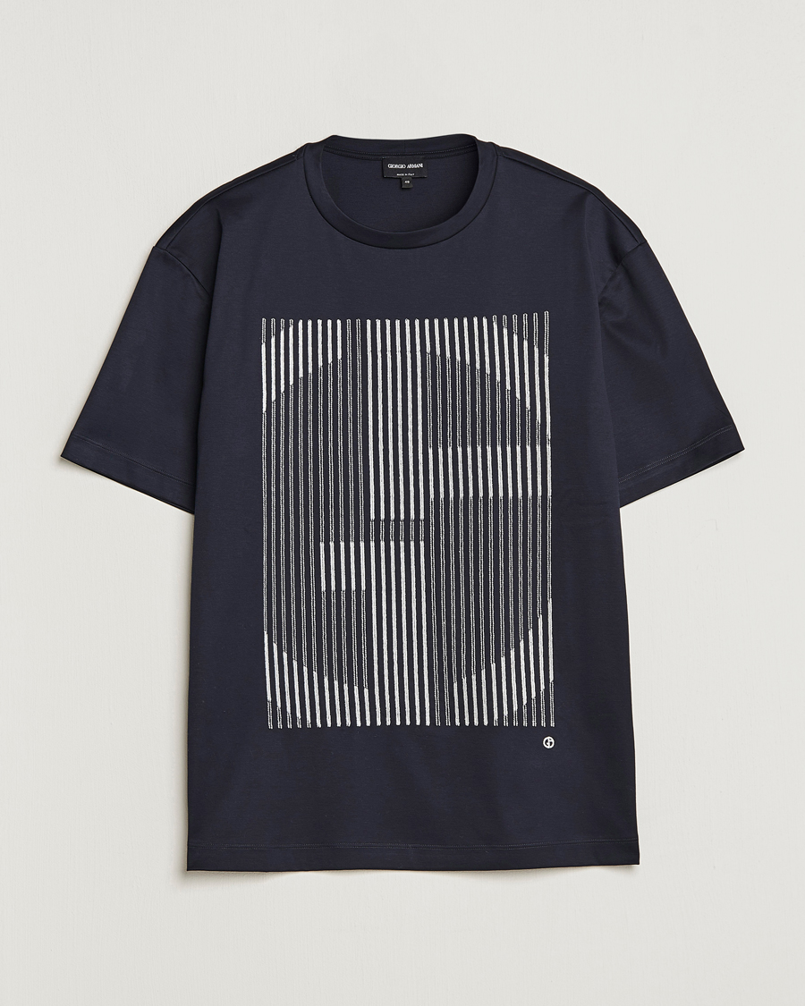 Herren | T-Shirts | Giorgio Armani | Abstract Logo T-Shirt Navy