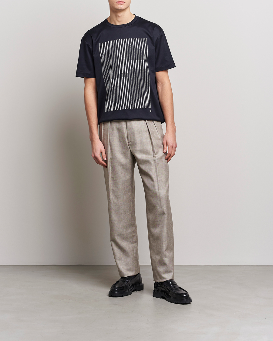 Herren | T-Shirts | Giorgio Armani | Abstract Logo T-Shirt Navy