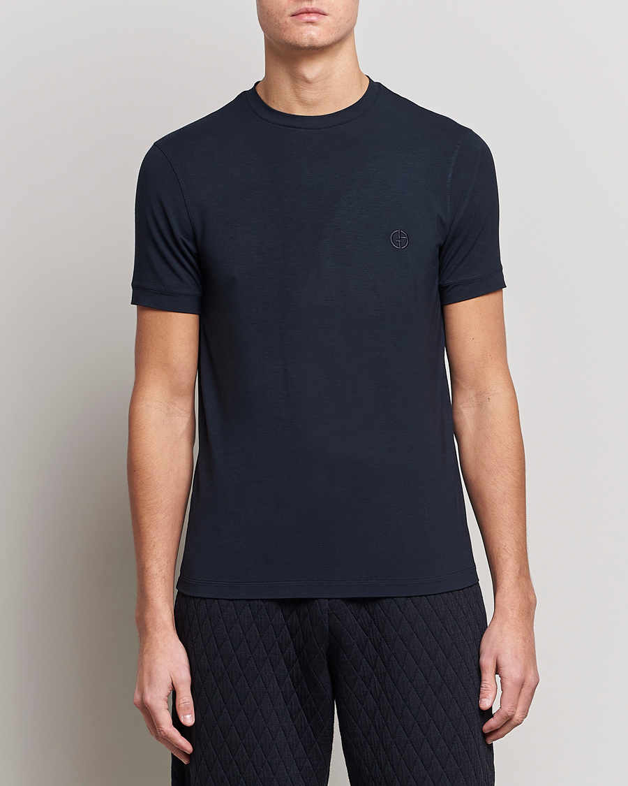 Herren | Giorgio Armani | Giorgio Armani | Embroidered Logo T-Shirt Navy