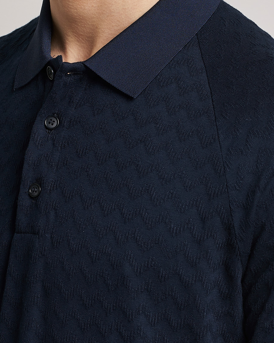 Herren | Poloshirts | Giorgio Armani | Jacquard Short Sleeve Polo Navy