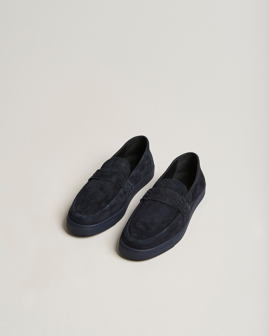 Herren |  | Giorgio Armani | Suede Intrecci Loafers Navy