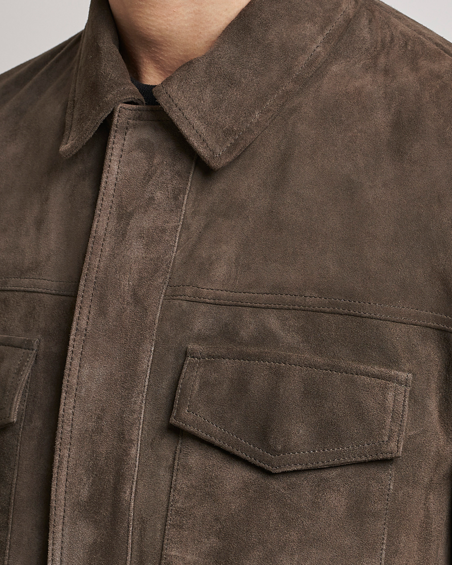 Herren | Jacken | BOSS BLACK | Mucker Suede Jacket Dark Grey