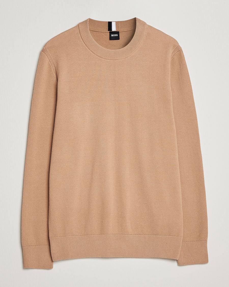 Herren | Pullover | BOSS BLACK | Ecaio Knitted Sweater Medium Beige