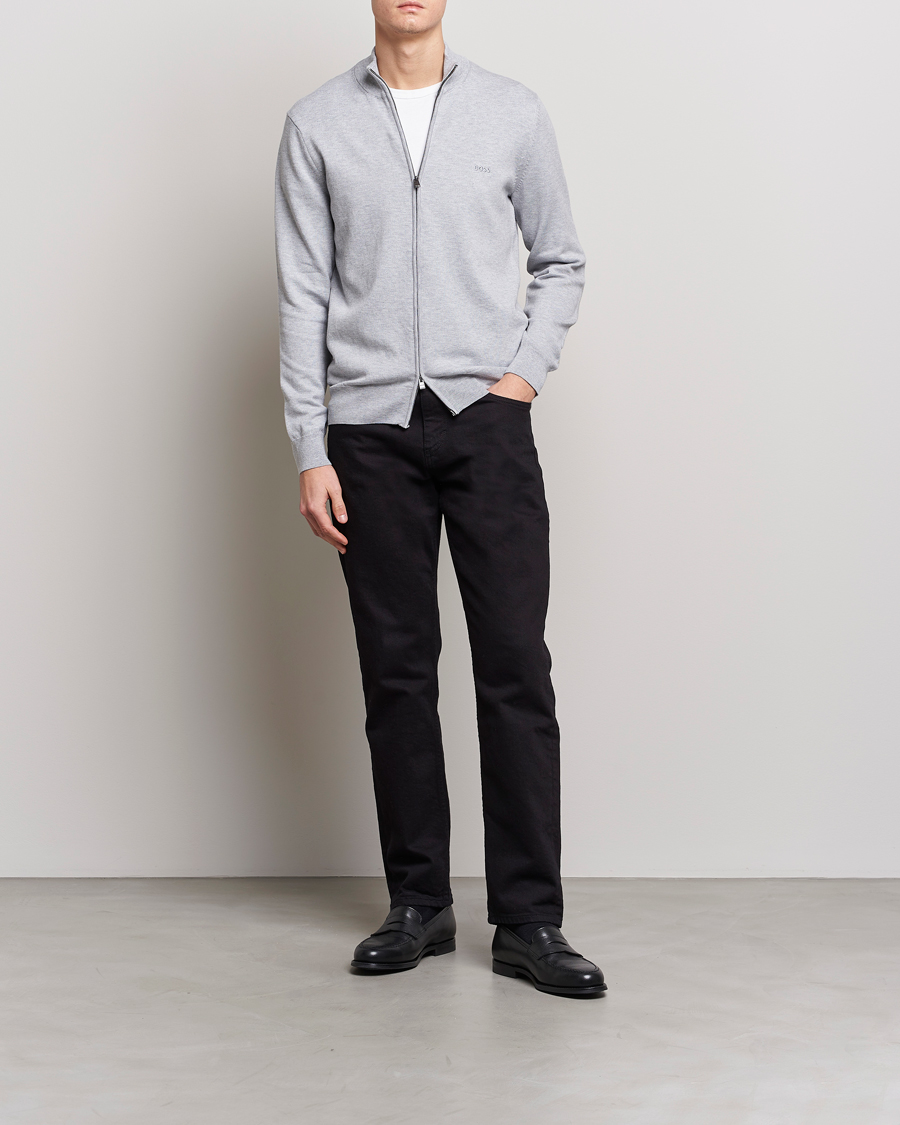 Herren | Pullover | BOSS BLACK | Palano Knitted Full-Zip Silver