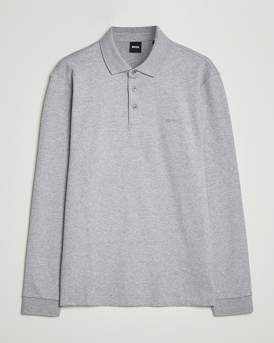 Herren | Pullover | BOSS BLACK | Pado Knitted Polo Shirt Silver