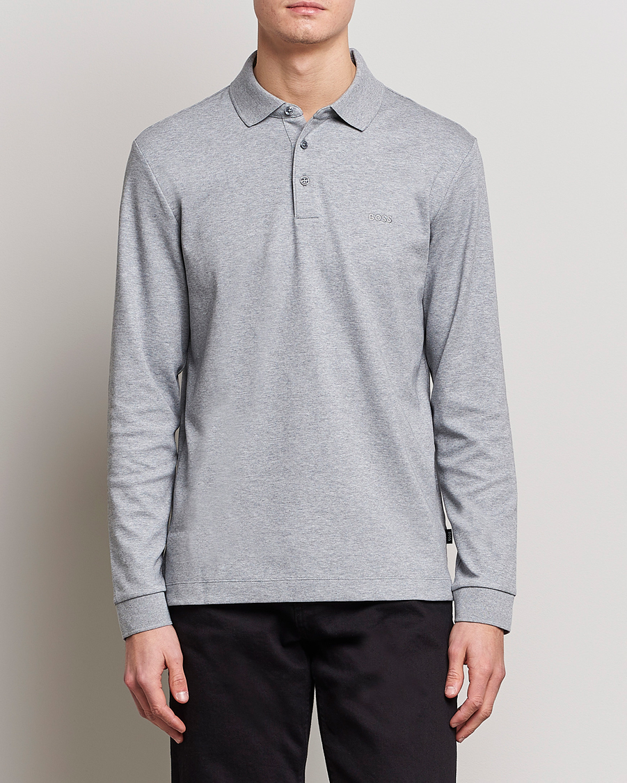 Herren | Pullover | BOSS BLACK | Pado Knitted Polo Shirt Silver