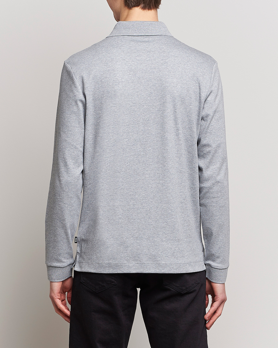 Herren | Pullover | BOSS BLACK | Pado Knitted Polo Shirt Silver