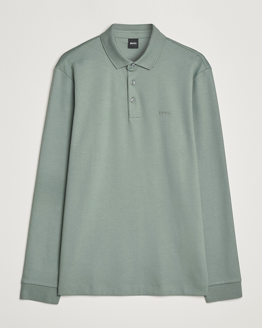 Herren | Pullover | BOSS BLACK | Pado Knitted Polo Shirt Open Green