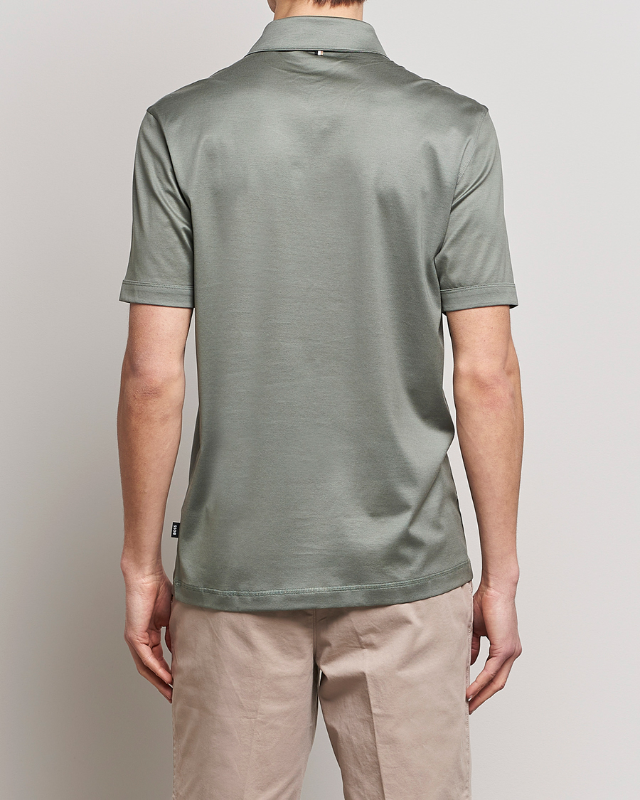 Herren | Poloshirts | BOSS BLACK | Press Cotton/Lyocell Polo Open Green
