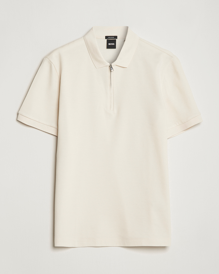Herren | Poloshirts | BOSS BLACK | Paras Structured Polo Open White