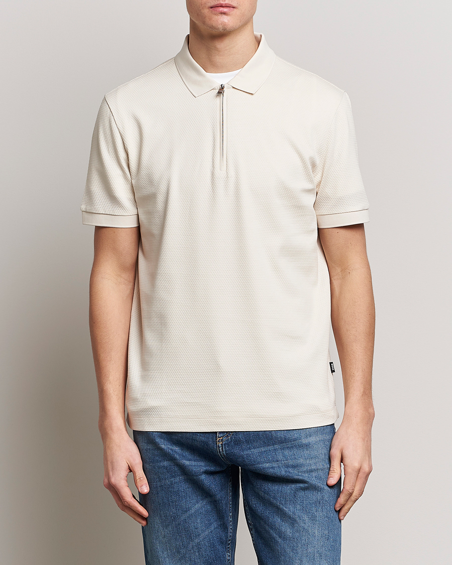 Herren | Poloshirts | BOSS BLACK | Paras Structured Polo Open White