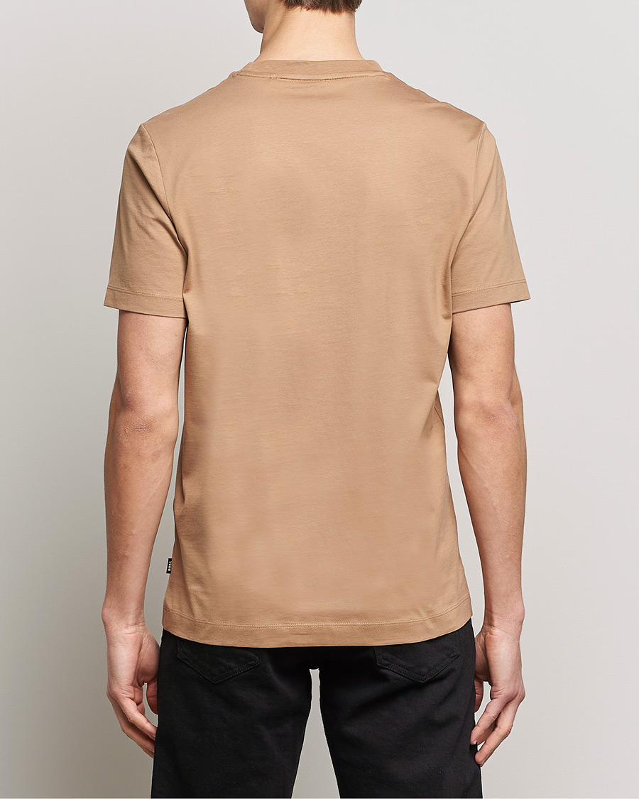 Herren | T-Shirts | BOSS BLACK | Thompson Logo Crew Neck T-Shirt Medium Beige
