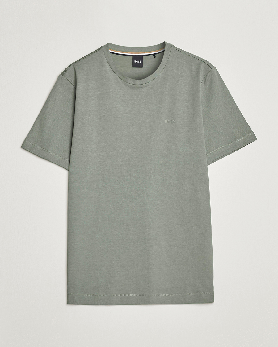 Herren | T-Shirts | BOSS BLACK | Thompson Logo Crew Neck T-Shirt Open Green