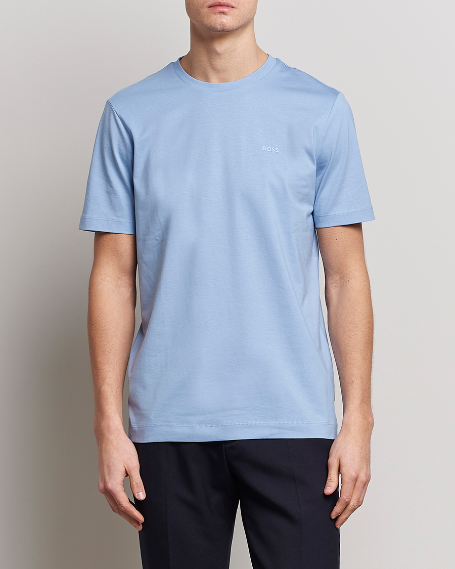 Herren |  | BOSS BLACK | Thompson Logo Crew Neck T-Shirt Open Blue