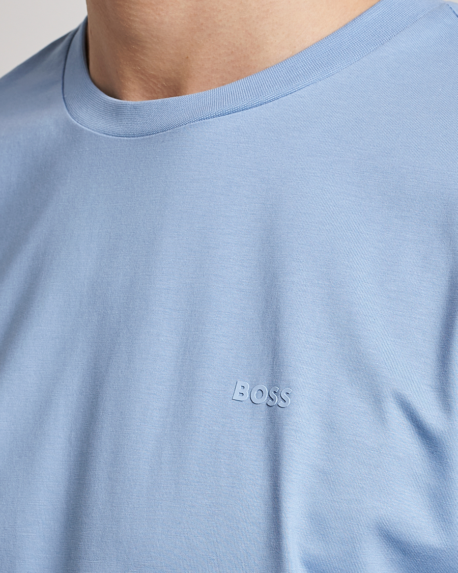 Herren | T-Shirts | BOSS BLACK | Thompson Logo Crew Neck T-Shirt Open Blue