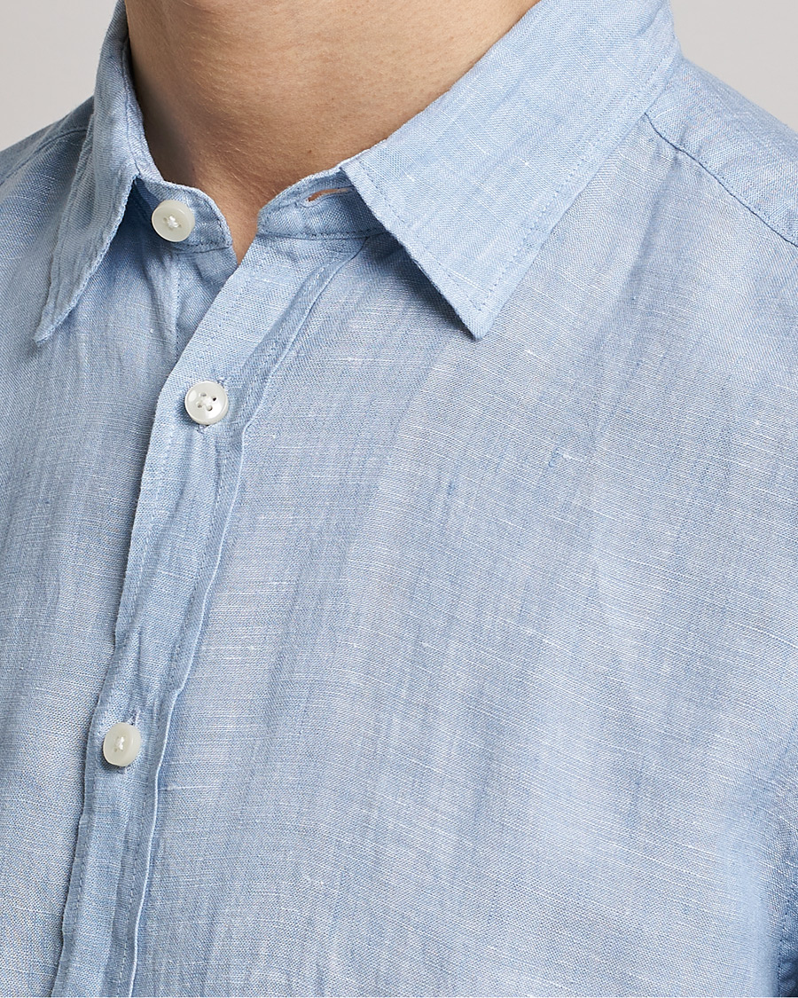 Herren | Hemden | BOSS BLACK | Liam Linen Shirt Open Blue