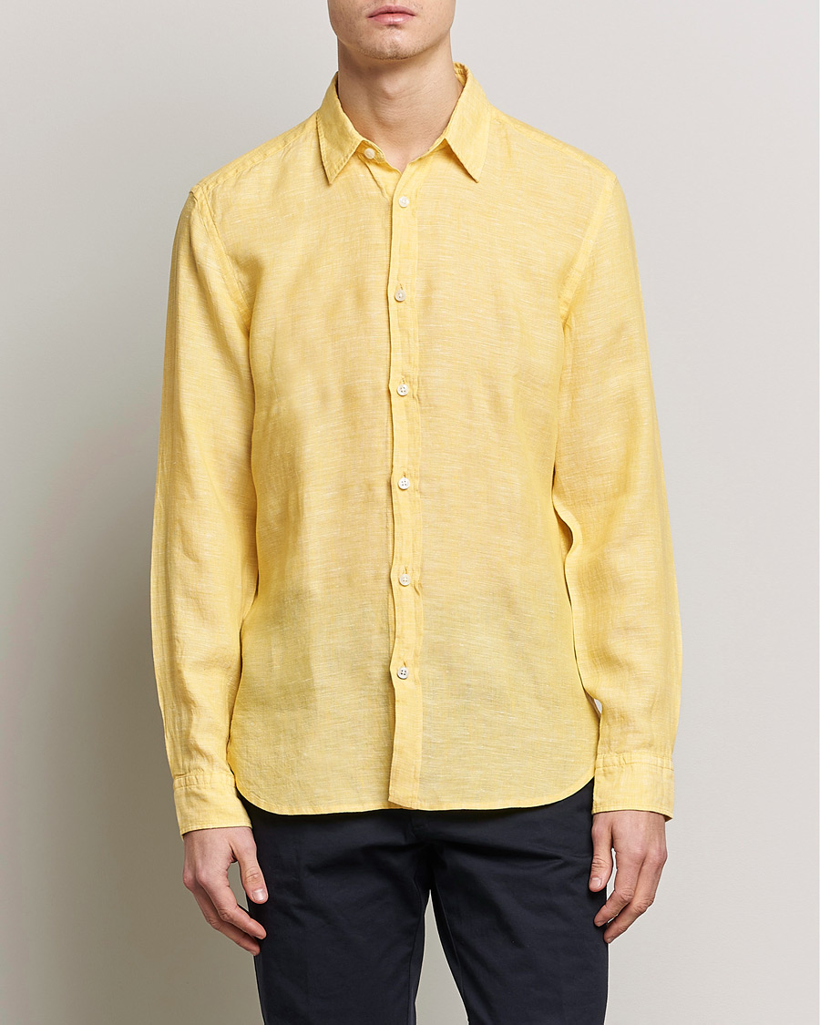 Herren | Leinenhemden | BOSS BLACK | Liam Linen Shirt Bright Yellow