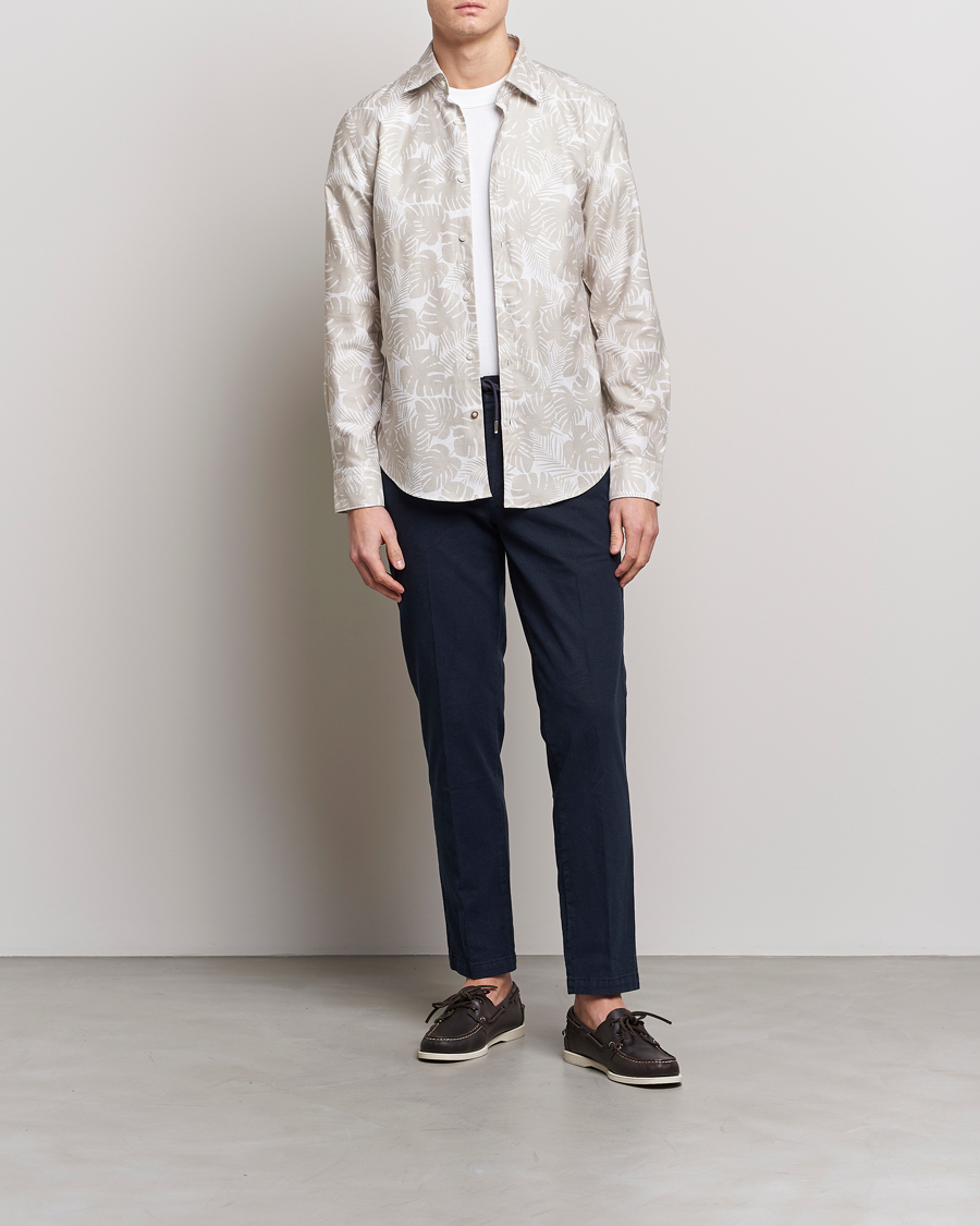 Herren | Hemden | BOSS BLACK | Hal Cotton/Linen Flower Shirt Light Beige