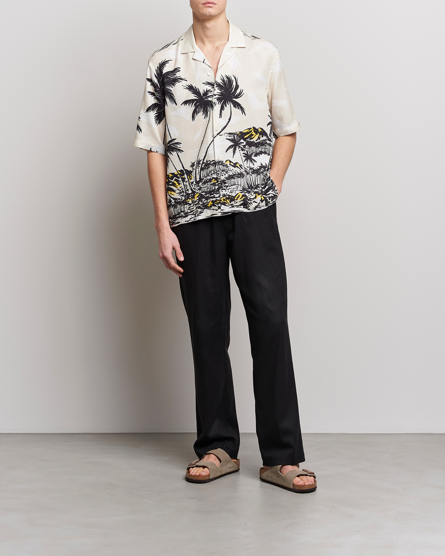 Herren | Hemden | BOSS BLACK | Lars Printed Resort Collar Shirt Open White