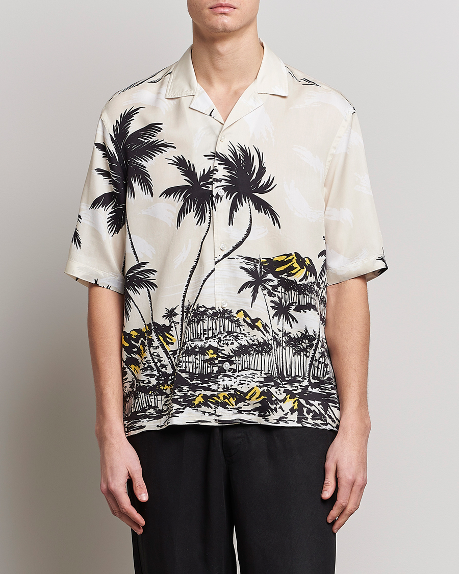 Herren | Hemden | BOSS BLACK | Lars Printed Resort Collar Shirt Open White