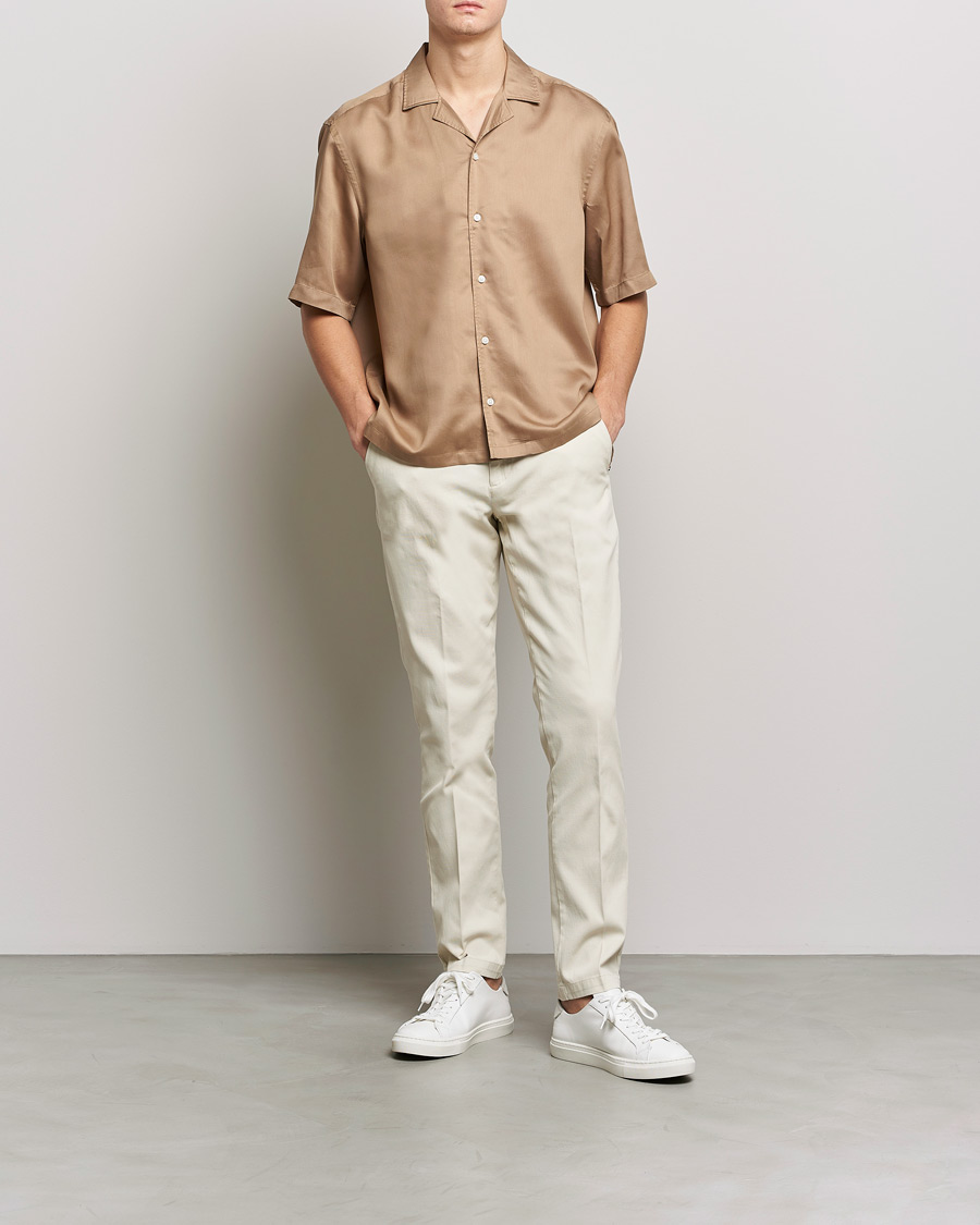 Herren | Hemden | BOSS BLACK | Lars Resort Collar Short Sleeve Medium Beige