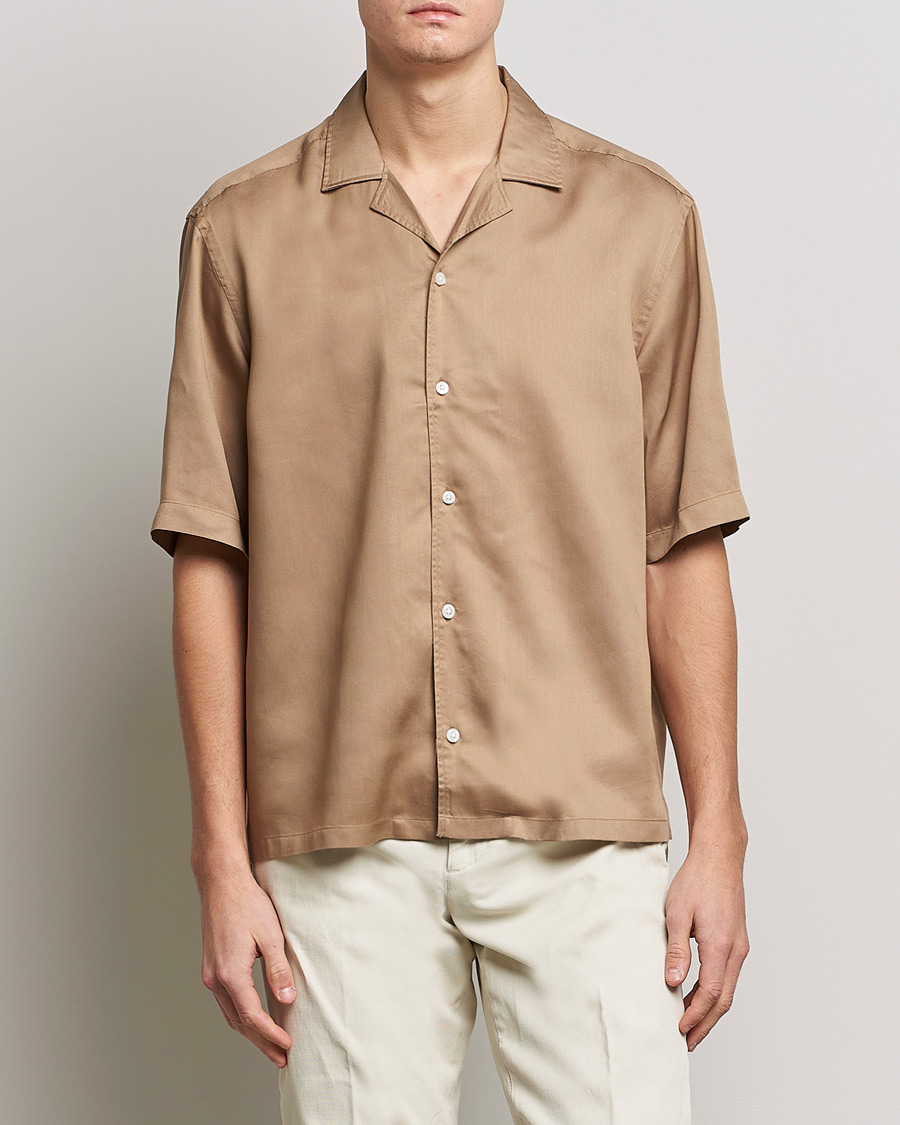 Herren | Kurzarmhemden | BOSS BLACK | Lars Resort Collar Short Sleeve Medium Beige