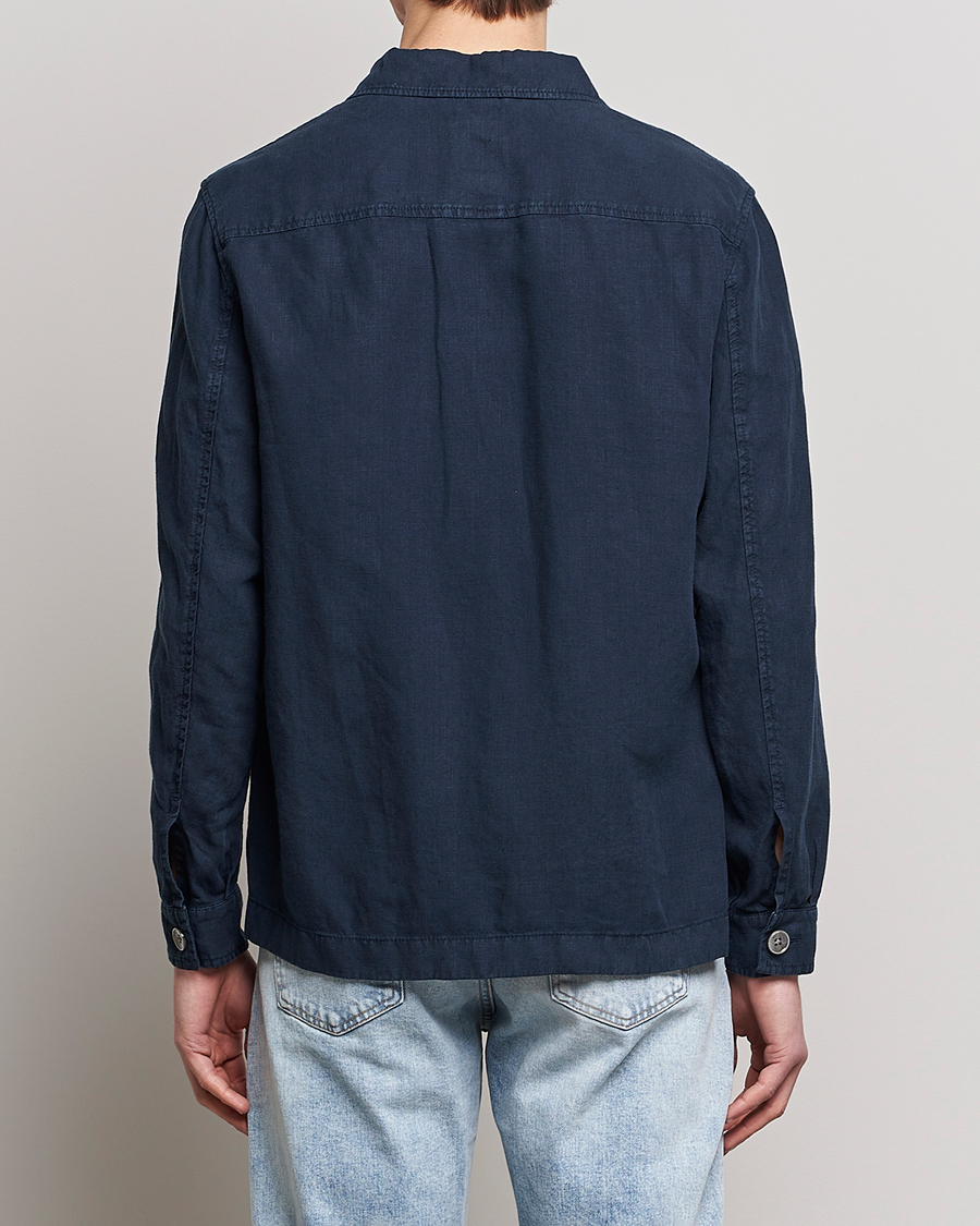 Herren | Hemden | BOSS BLACK | Carper Linen Overshirt Dark Blue