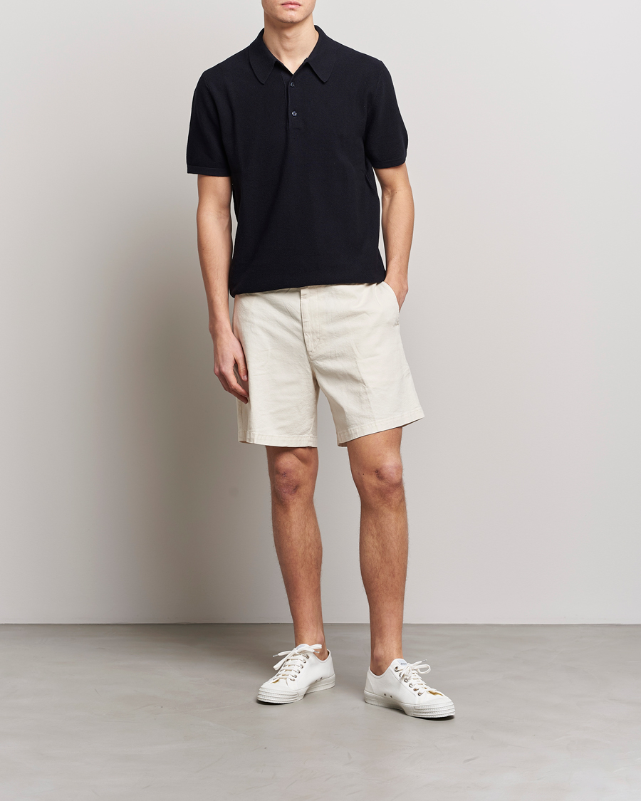 Herren | Shorts | BOSS BLACK | Karlos Cotton/Linen Shorts Open White