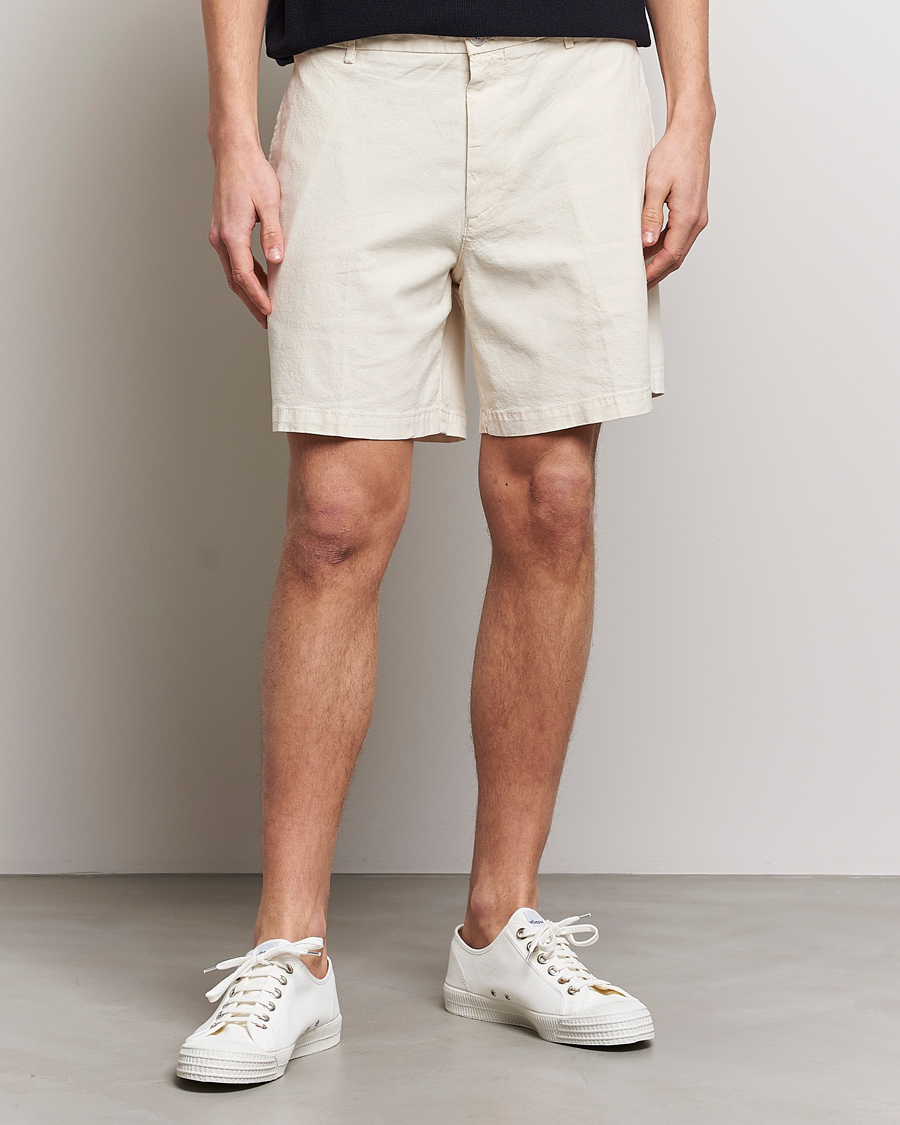 Herren | Kleidung | BOSS BLACK | Karlos Cotton/Linen Shorts Open White
