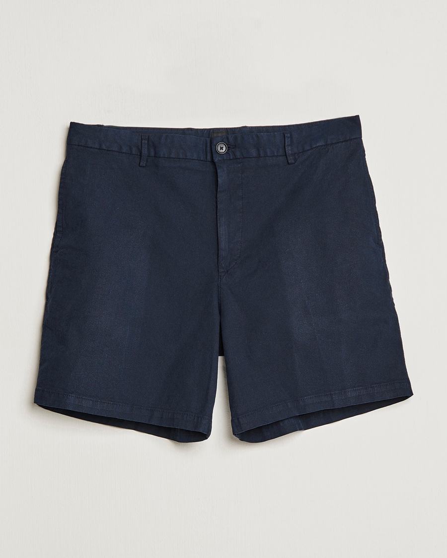 Herren | Shorts | BOSS BLACK | Karlos Cotton/Linen Shorts Dark Blue
