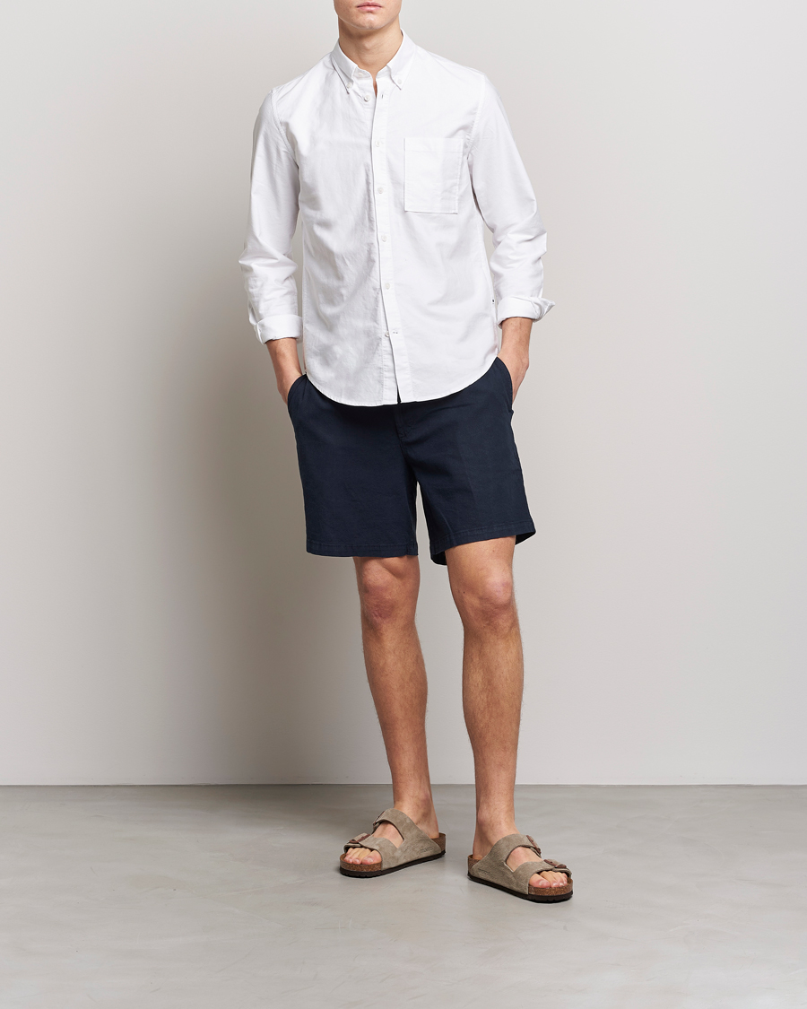 Herren | Shorts | BOSS BLACK | Karlos Cotton/Linen Shorts Dark Blue