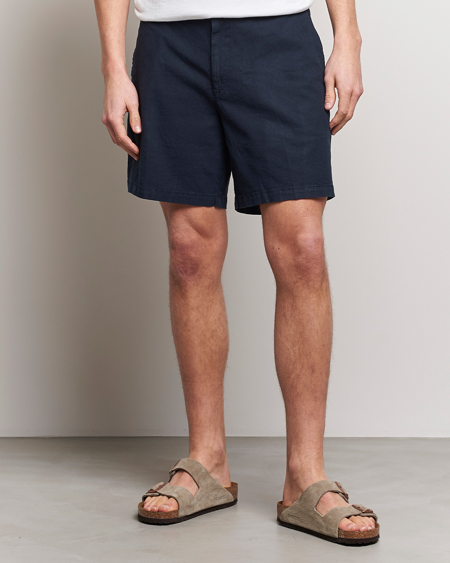Herren | Shorts | BOSS BLACK | Karlos Cotton/Linen Shorts Dark Blue