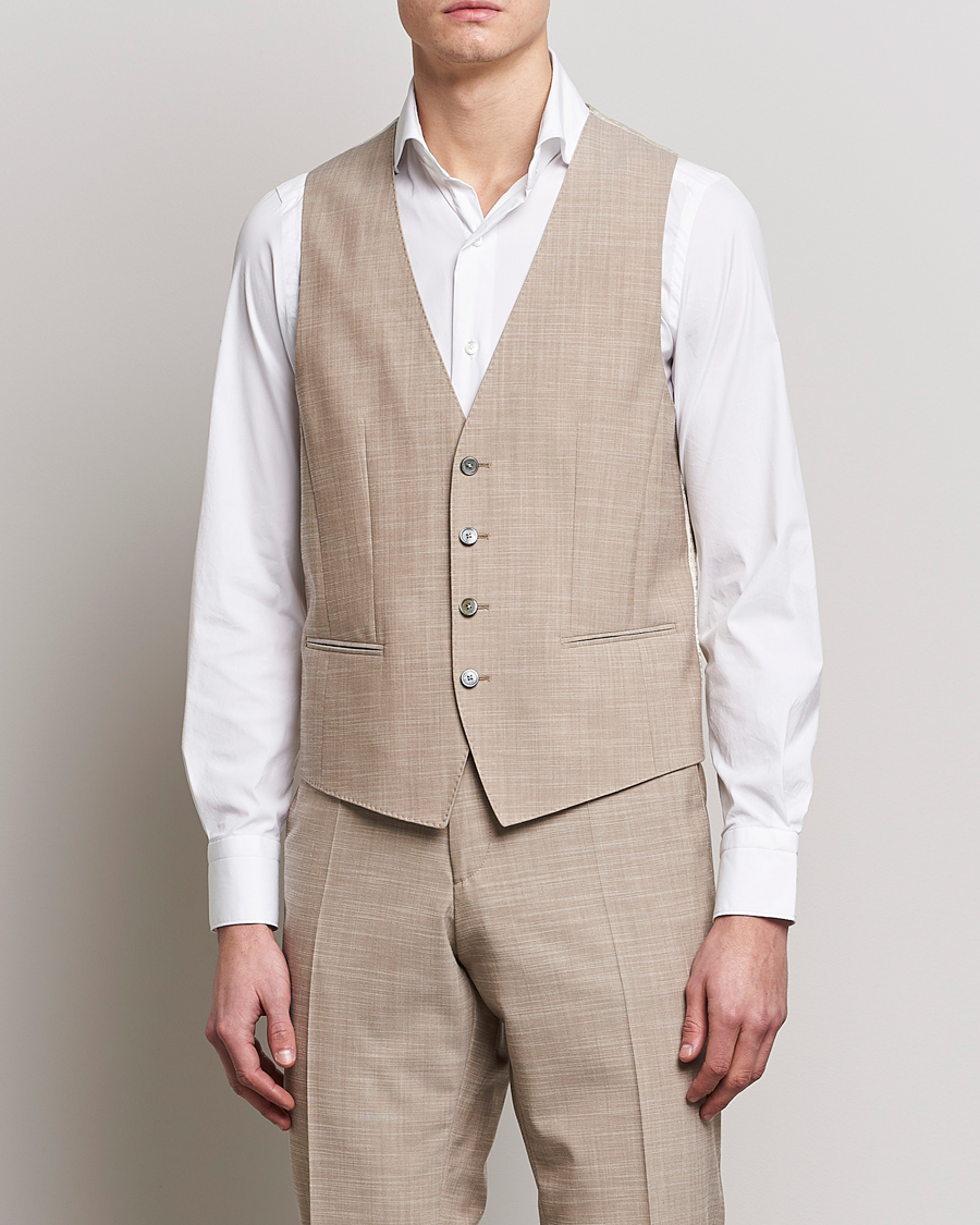 Herren | Sakkos | BOSS BLACK | Huge Wool/Cotton Vest Light Beige