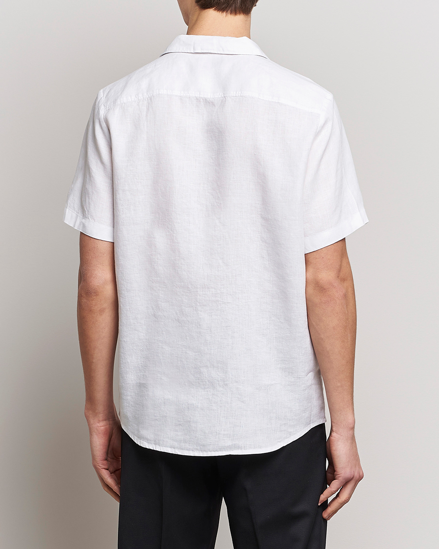 Herren | Hemden | HUGO | Ellino Short Sleeve Linen Shirt Open White