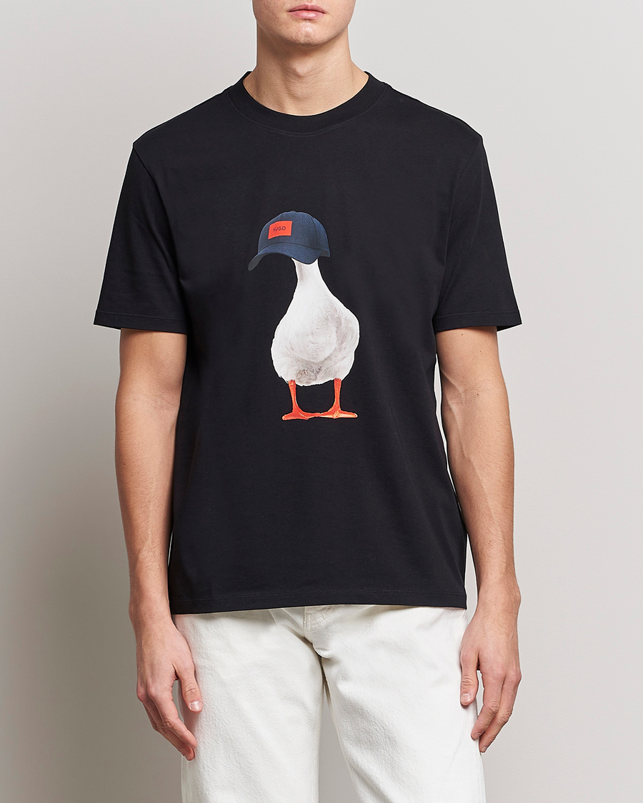 Herren |  | HUGO | Ducky Printed Crew Neck T-Shirt Black