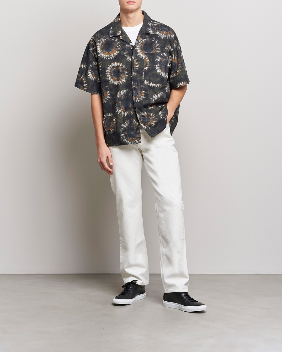 Herren | Hemden | HUGO | Egeeno Printed Resort Collar Short Sleeve Shirt Green